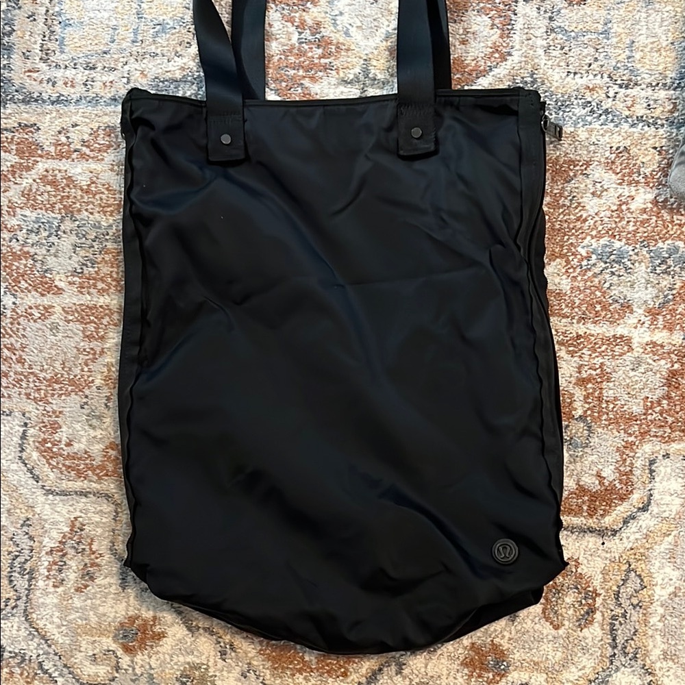 Lululemon Athletica Black Canvas Tote Bag